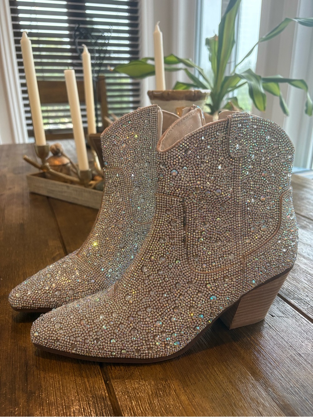 Crystal Embellished Women's Ankle Boots